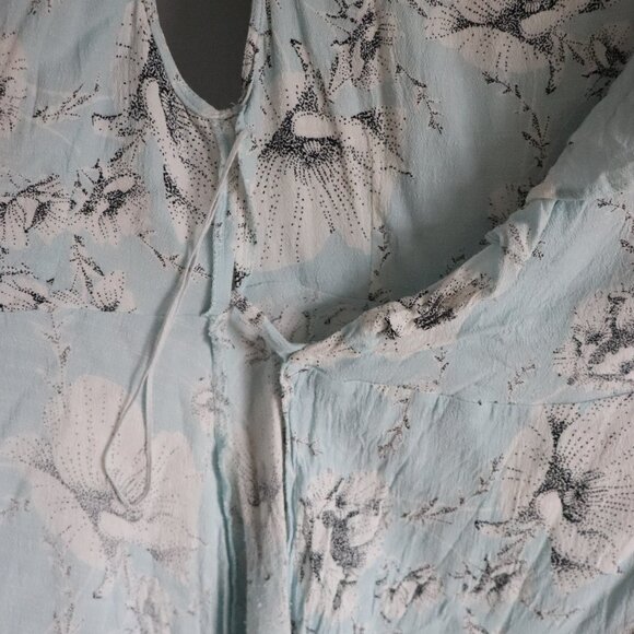 Free People Womens Blue Sz L French Quarter Mini Floral Wrap Sleeveless Dress - Picture 9 of 15